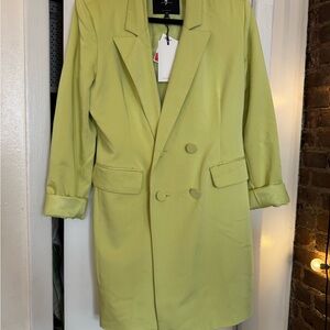 7 For All Mankind Lime Green Blazer Dress
